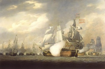 La victoria del Salvador del Mundo español en la batalla del Cabo San Vicente 1797 Batallas navales Pinturas al óleo